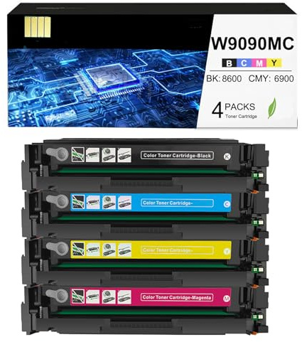 Cartuccia toner W9090MC W9091MC W9092MC W9093MC Cartucce toner ad alta efficienza per HP E45028dn E47528f con chip (4Pack-BK/C/M/Y)