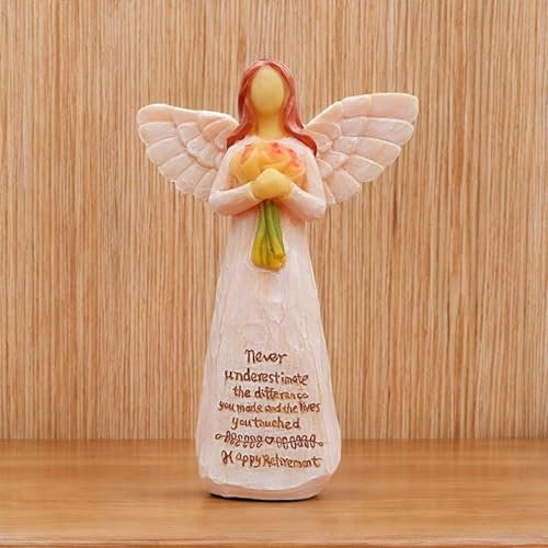 Puwaiio Ruhestandsgeschenk Für Frauen – 14 cm/5,5 Zoll, Happy Retirement Geschenk Für Frauen, Engelfigur-Dekoration, Ruhestandsgeschenk Für Kollegen, Freunde, Party-Dekoration