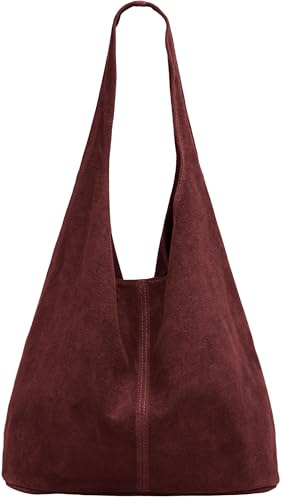 Caspar große Damen Wildleder Tasche Hobo Bag Shopper - CLASSIC LINE - Modell No.767 - Made in Italy