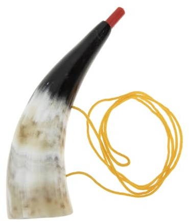 BESTonZON Corno Vichingo Portatile in Corno di Bue Suono Meraviglioso, Trumpet Giocattolo Musicale per Feste All'aperto e Giochi di Incoraggiamento Divertenti Colore Casuale