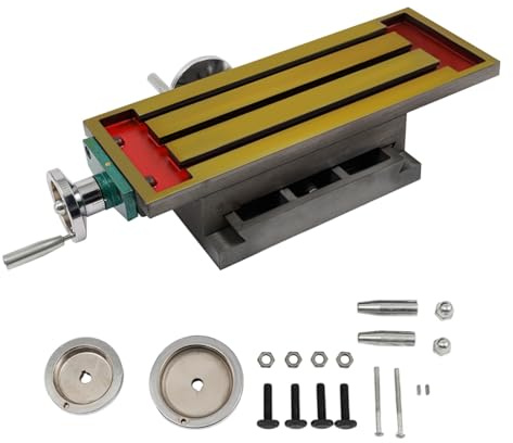 Mesa cruzada, fresadora de metal, mesa cruzada de 270 x 125 mm, fresadora de metal, mesa cruzada XY, mesa de fresado, mesa de perforación, mesa de coordenadas, mini taladro para taladro de columna
