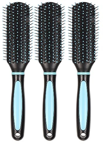 EIMSOAH 3pcs 9 Row Hair Brush, Wet Dry Detangling Brush Comb, for Styling Defining Wavy Curly Hair