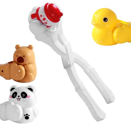Schneeball-Maker-Clips – Enten-Reisform, Cartoon-Capybara-Eisform-Werkzeug, mit 4 Köpfen, Formwerkzeug für den Winter | Outdoor-Aktivitäten, Zuhause, Party, Weihnachten, Geschenke, Schule, mit Zubehör