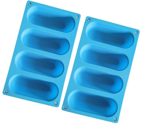 TOPPERFUN Molde de Silicona para Salchichas 2 Piezas Azul para Panecillos | Horneado Versátil, Apto Lavavajillas, Adecuado para Panecillos Caseros y Uso Diario