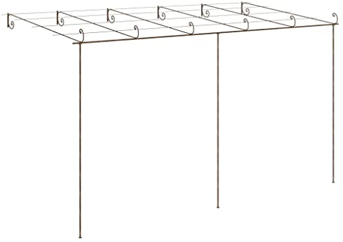 Nqyjm Pergola de jardin - Marron antique - 6 x 3 x 2,5 m - Fer pour jardin, terrasse, extérieur