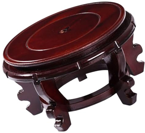 Gogogmee Supporto in Legno Massello per Piante e Vaso, Base Espositiva Rotonda 28 Cm Resistente, Supporto per Statuette e Oggetti Artigianali da Interno, per Giardino e Casa