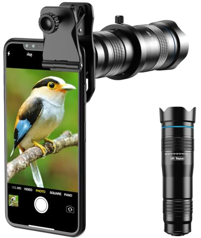 Evil Eye Objectif HD pour téléphone 28X Téléobjectif avec déclencheur pour iPhone Samsung, Huawei, Xiaomi Android Smartphone, Télescope Monoculaire