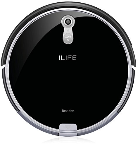 ILIFE A8 Saugroboter | automatischer Staubsauger Roboter ideal für Laminatboden und Teppich | bis zu 180qm Reinigung | Ladestation | 72mm flach | Beutellos | Fallschutz | Tierhaar Sauger, Schwarz