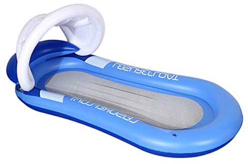 Queta Amaca d'Acqua, Amaca Galleggiante Mare Gonfiabile Materassino Gonfiabile ad Acqua, Poltrona Lounge Materassino Portatili Pieghevoli in PVC 160 x 90cm (Blue)