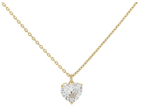 Kate Spade New York April Heart Pendant, Clear/Gold