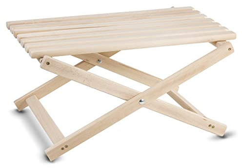 Woodok Couchtisch Beistelltisch für Liegestühle aus hochwertigem Buchenholz für Strand, Garten, Balkon und Terrasse Campingtisch Klappbar
