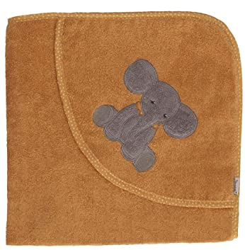 Sterntaler Baby Unisex Badetuch Baby GOTS Kapuzenbadetuch Elefant Eddy 100x100cm - Badetuch Baby, Babyhandtuch - braun