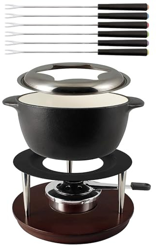 Swissmar F66921 Fondue-Set, Gußeisen, Matte Black