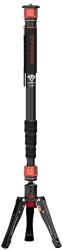 IFOOTAGE Cobra 3 A180T 3-en-1 Caméra Monopode Télescopique Vidéo et Photographie Professionnelle Trépied Convient aux Appareils Photo Reflex et Caméscopes Aluminium 180cm