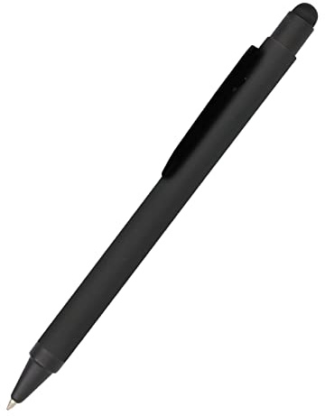 Online Bolígrafo de aluminio con lápiz capacitivo negro, bolígrafo de aluminio intercambiable, tinta negra, con tacto suave, lápiz táctil, 1 unidad