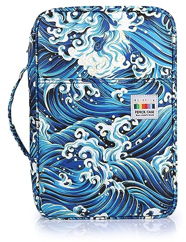 SUMTree Trousse de Crayon de Couleur pour 300 Crayons ou 204 Feutres Grande Capacité Sac à Crayons pour l'école et Bureau avec Grande Capacité (Vague)