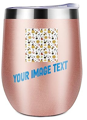 Miujonvy Verre à vin personnalisé Logo Texte ici Double paroi vide en acier inoxydable Voyage Tumbler pour Winegolden