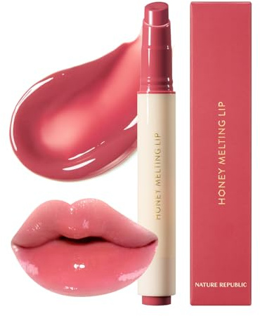 Nature Republic HONEY MELTING LIP (03 BERRY) SOFT LIP STICK, Hydrating Gloss, Moisturizing balms, Sheer tint, Shine & Glowy Finish, korean make up