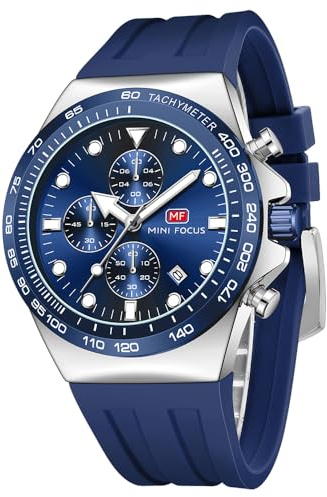 AIMES Orologio da polso da uomo, impermeabile, analogico, al quarzo, cronografo, elegante, per affari, lavoro, moda, casual, sportivo, elegante, regalo per