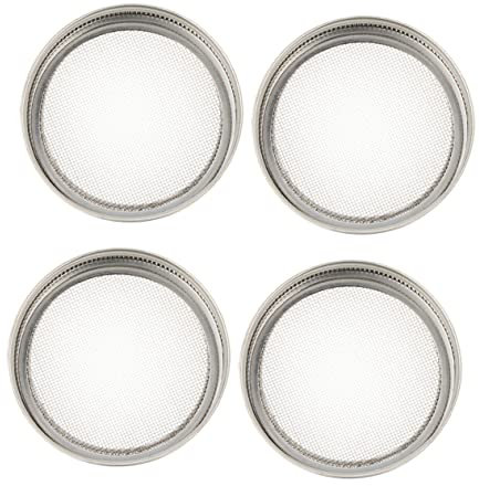 Cabilock 4stücke Sprouting Jar Deckel Mit Sieb Wiederverwendbare Deckel Für Einmachgläser Zum Keimen Von Und Abseihen Von Flüssigkeiten