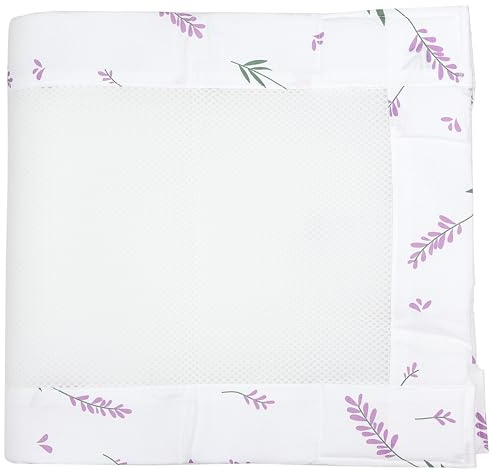 TupTam Babybett Nestchen 3D Mesh – Schutznetz 2er-Pack, Farbe: rosa Blumen, Größe: ca. 128 x 30 cm (für Babybett 140x70)