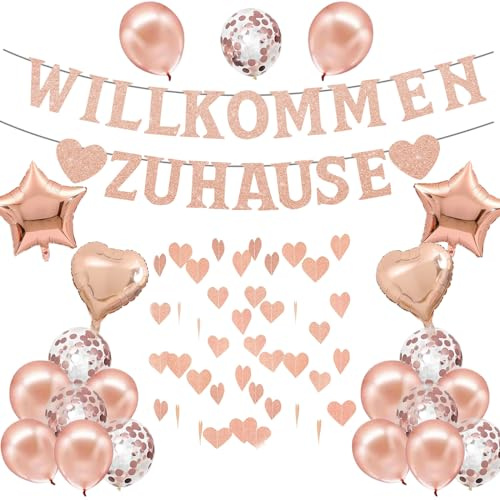 Willkommen Zurück Deko, Willkommen Zuhause Baby Welcome Home Baby Girl für Einweihungsparty Zuhause Geburt Fest Dekorations
