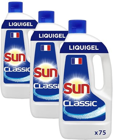 Sun Liquide De Lavage LaveVaisselle Classic 1,5L 75 Lavages (Lot de 3)