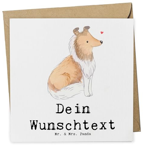 Mr. & Mrs. Panda karte personalisiert Langhaar Collie Lebensretter - Personalisierte Geschenke, Karten, Postkarte, Geschenk, Grußkarte, Britischer Hütehund