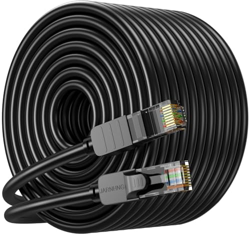 JARNHNG Cat 6 Ethernet-kabel 150 m, inomhus/utomhus hög hastighet 10 Gbps internetkabel, svart RJ45 LAN-patchkablar, Ethernet-kabel lämplig för spel, datorer, tv-apparater, routrar, skrivare