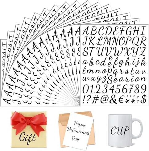 15 Sheets 1260 Pieces Letters Numbers Stickers, 1 Inch Self Adhesive Waterproof Vinyl Letters & Numbers Kit, Stick On Alphabet Stickers for DIY Scrapbooking, Crafts, Mailboxes, Home Signs, Black