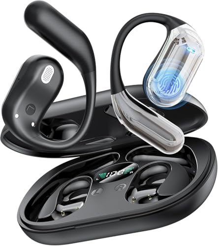 Boytond Ultra Open Ear Earbuds - Bone Conduction Headphones Wireless Bluetooth, Waterproof Deep Bass Earphones for Fitness and Running, Secure Fit for Small Ears, Sweat-Resistant Earbuds Voice
