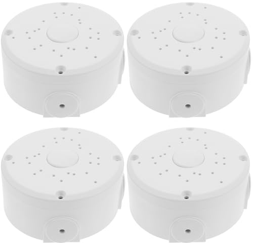 Angoily 4 Pcs Waterproof Junction Box Bracket for Outdoor Camera CCTV Camera ABS Plastic White