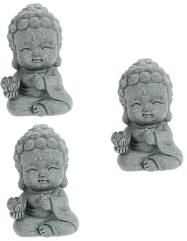 HANABASS 3stücke Buddha Statue Deko Für Aquarium Kleine Buddha Figur Für Zen Garten Feng Shui Deko Stilvolle Ornament Für Innen Und Außeneinsatz Symbolisiert Und