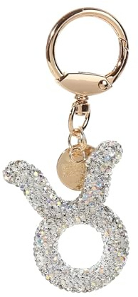 ZVRSUA Silber Strasssteine Glitzer Schlüsselanhänger Sternzeichen Schlüsselanhänger Damen Schlüsselanhänger Auto Taschenanhänger Damen Personalisiert Geschenke für Frauen