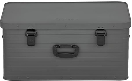 Enders® Alubox Toronto XL Grey, 80 Liter, Aluminium Box 1 mm Wandstärke, spritzwasserdicht, stapelbar - Alukiste, Metallkiste, Metallbox mit Deckel - verwendbar als Transportbox, grau #3884