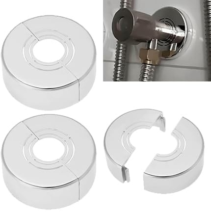 4 Stück Duscharmatur Rosette 3 Größen in 1, Abdeckrosette Geteilt für 21/26/33mm, Rohrabdeckung, Gewinderosette, Wasserhahn, Heizungsrohr Rosette