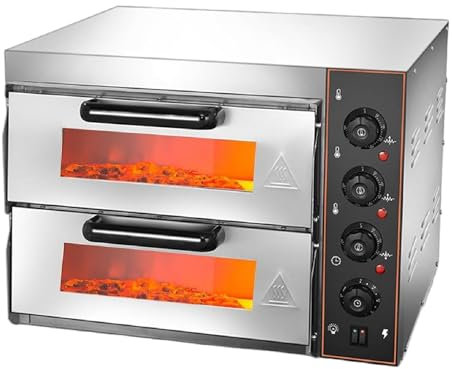 Forno Elettrico Commerciale Per Pizza Da Banco, Forno Per Pizza In Acciaio Inox Da 3000 W Con Porta In Vetro Per Ristoranti, Cuoce Pizze Fino A 16 Di Diametro,110V
