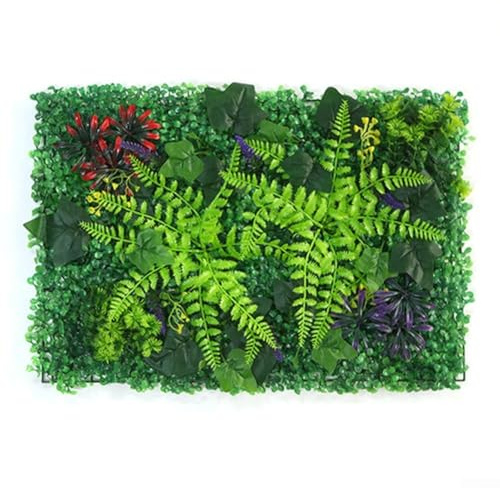 Panel de vegetación realista para decorar espacios, 40 x 60 cm, seto de plantas artificiales para hogares y jardines (B)