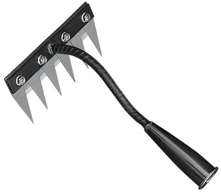 Herramienta de desbrozadora manual de jardinería, herramienta de desbrozadora manual con cuchillas desmontables, 4 tamaños, acero de alto carbono, diseño de doble borde para eliminación de malas