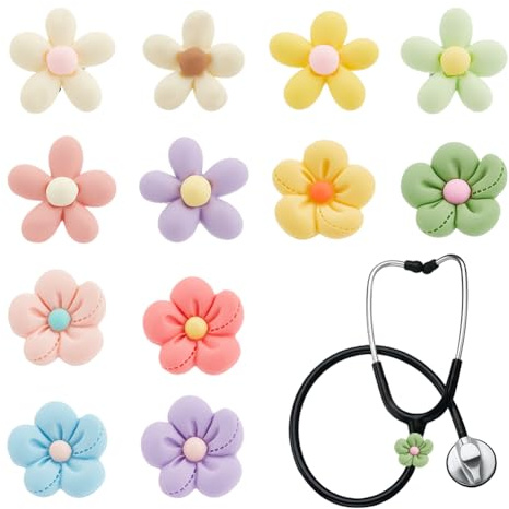 Olycraft Ciondoli a stetoscopio in resina con ciondolo a forma di stetoscopio, targhetta con nome, accessori per dottori, infermieri, assistenti medici, Metallo non prezioso