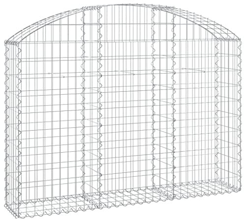 Panier de Gabion, Panier à Pierre Gabion Mur de Soutènement Clôture de Jardin arqué 150x30x100/120 cm Fer galvanisé