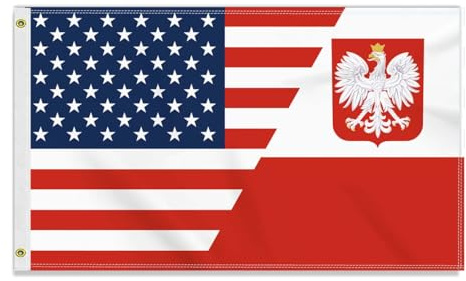 Große 90×150 CM Vereinigte Staaten Polen Flagge, großes 150D polnische Amerikaner Freundschafts banner,Strapazierfähige Doube-Seitendruck Dekor Messingösen large United States Poland
