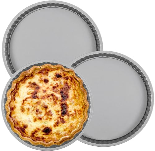 STORM TRADING GROUP Round Quiche Flan Tin (23.5cm) with Non-Stick Coating | Exceptional Release For Sweet & Savoury Tarts