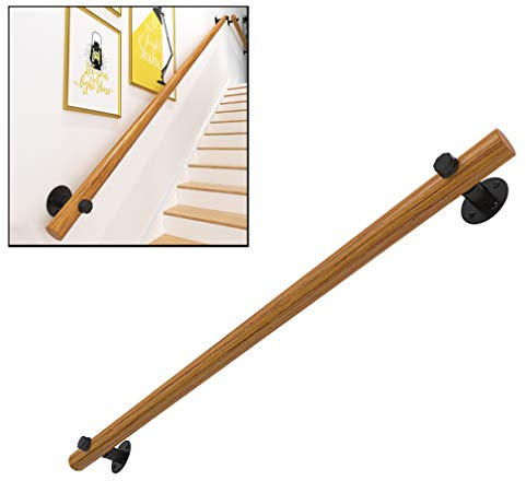 Escalier en pin massif – Kit complet, balustrade d'escalier ronde en bois (taille : 280 cm) – Durable, installation facile, parfait pour la sécurité des escaliers de la maison