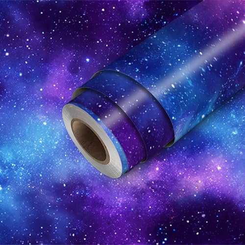 HOMETITUTE Galaxy Wallpaper Peel and Stick Space Contact Paper Wall Paper Stick 118.1x17.7 Self Adhesive Vinyl Decorative Wall Covering for Bedroom Living Room Kids Room Cosmic Decor