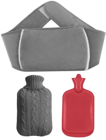 Rppiup Hot Water Bottle Belt, 2L Wearable Hot Water Bottle with Cover and Belt, Wrap Around Water Bag for Neck and Shoulder, Back, Legs, Waist Warm, Period Pain Relief