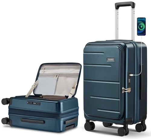 cllson Carry on Luggage Expandable Travel Luggage Top Opening Suitcase with TSA Lock and Usb Built in,Lightweight Rolling Suitcases with Spinner Wheels,PC Hard Shell Suitcases Airline Approved