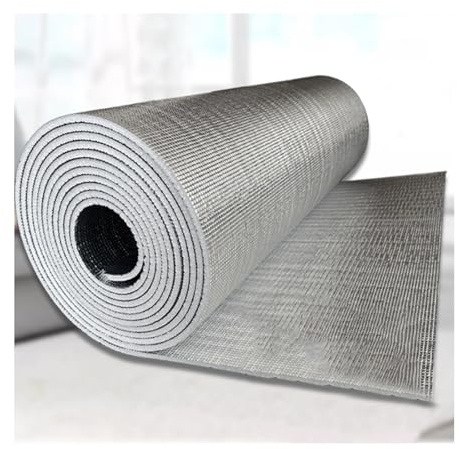 YPIOUREN Isolierende Aluminiumfolienbarriere, Doppelseitige Aluminium-Hitzeschutzfolie , Reflektierende Fensterisolierung, Aluminium-Dampfsperre, For Wände Und Dächer(600cm/236.2in,1cm/0.39in)