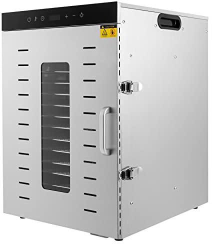 LENDISIY Essiccatore in acciaio inox con 16 griglie in acciaio inox, disidratatore da 1500 W, 30°-90°C, timer 48h, indicatore LED, disidratatore alimentare per alimenti, funghi, frutta, carne, pesce