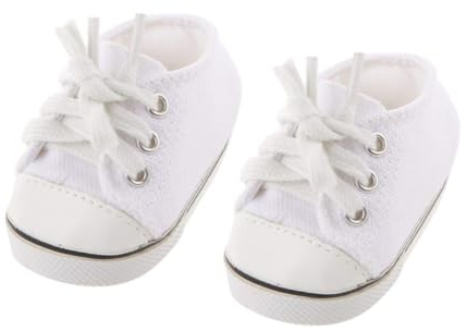 Muzrunq 1 Paio di Scarpe da Bambola Bianche Scarpe da Skateboard Casual Calzature per Bambole da 18 Pollici Giocattoli per Bambini Giocattoli E Giochi.